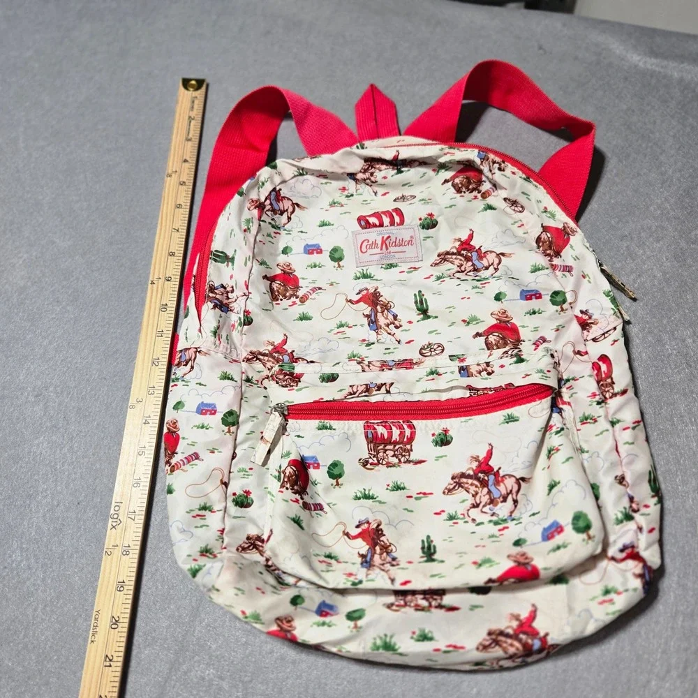 Cath Kidston Cowboy Western Print Backpack Red Cream Novelty Bag